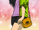 Dibujo Chica con bolso pintado por mmmakylu