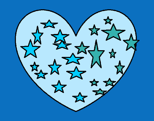 Dibujo Corazón estrellado pintado por andreacele