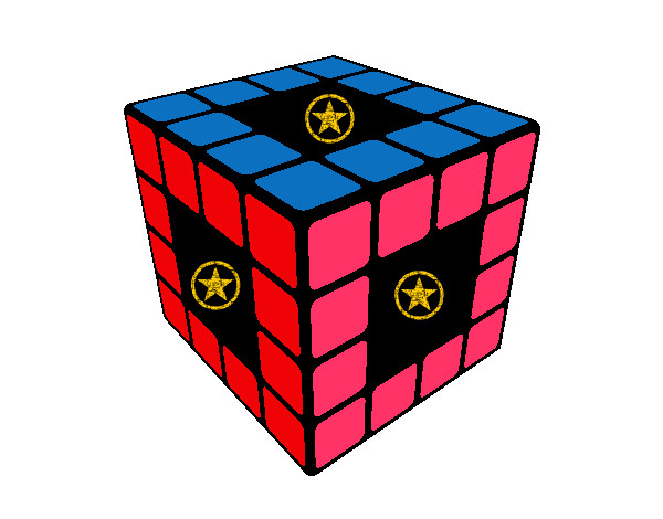 Dibujo Cubo de Rubik pintado por FERGI