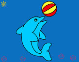 Dibujo Delfín jugando con una pelota pintado por Anlly-lmk