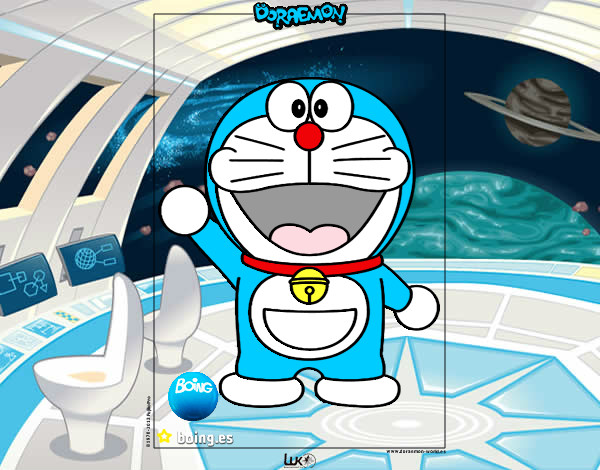 Dibujo Doraemon pintado por manuely