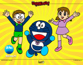 Dibujo Doraemon y amigos pintado por carli1213