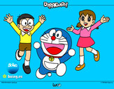 Dibujo Doraemon y amigos pintado por ineluiespe