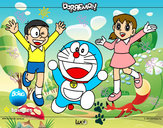 Dibujo Doraemon y amigos pintado por lordjedi10