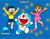 Dibujo Doraemon y amigos pintado por maialen