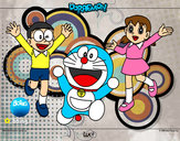 Dibujo Doraemon y amigos pintado por natanatati