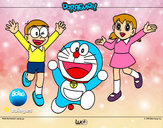 Dibujo Doraemon y amigos pintado por NoeliaNIEL