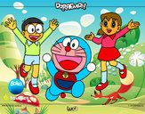 Dibujo Doraemon y amigos pintado por pilarmayat