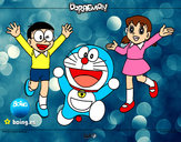 Dibujo Doraemon y amigos pintado por tatianato