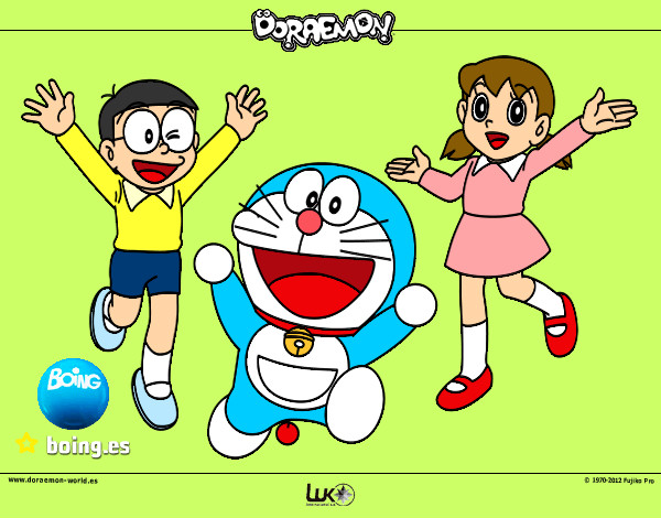Dibujo Doraemon y amigos pintado por yraya