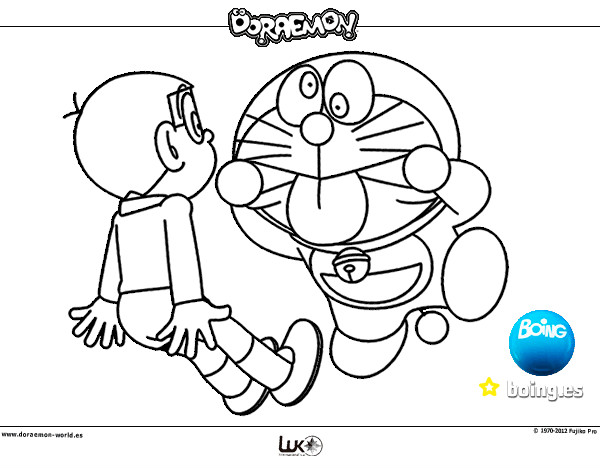Dibujo Doraemon y Nobita pintado por leerose1