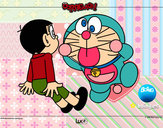 Dibujo Doraemon y Nobita pintado por Miicho