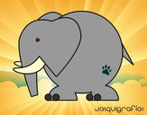 Dibujo Elefante grande pintado por DiegoR
