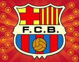 Dibujo Escudo del F.C. Barcelona pintado por azulito