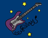 Dibujo Guitarra y estrellas pintado por AndreaPt