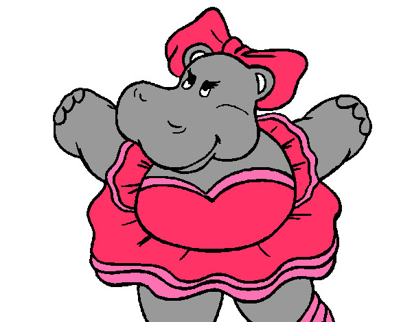 Dibujo Hipopótama con lazo pintado por princesa84