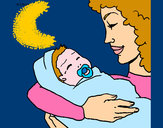 Dibujo Madre con su bebe II pintado por queyla