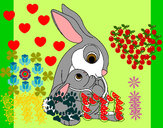 Dibujo Madre conejo pintado por Amadita