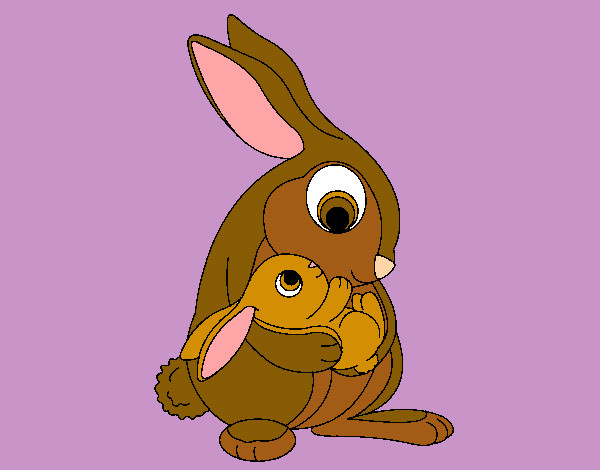 mama con su conejo