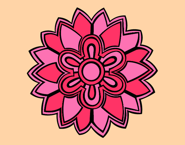Dibujo Mándala con forma de flor weiss pintado por bea24 