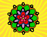 Dibujo Mándala con una flor pintado por alimac