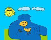 Dibujo Pato tomando el sol pintado por MAYDOLLY 