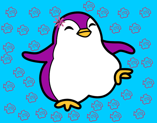 Dibujo Pingüino bailando pintado por Bonny_Azul