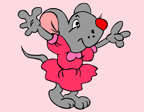 Dibujo Rata con vestido pintado por princesa84