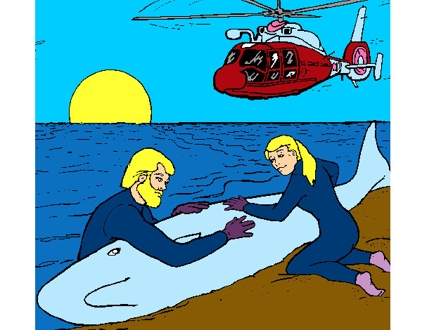 Dibujo Rescate ballena pintado por daniele