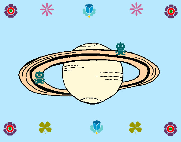 Dibujo Saturno pintado por olnk