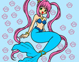 Dibujo Sirena con perlas pintado por Bonny_Azul