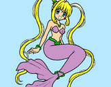 Dibujo Sirena con perlas pintado por Majo4perro