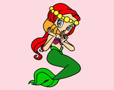 Dibujo Sirena con una caracola pintado por ALITF