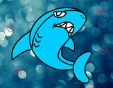 Dibujo Tiburón nadando pintado por jazminJASF