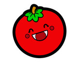 Dibujo Tomate sonriente pintado por albaluisle