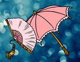 Dibujo Abanico y paraguas pintado por Aliwuapa