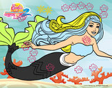 Dibujo Barbie sirena pintado por aicha