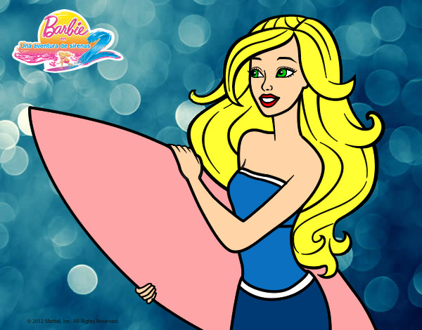 Dibujo Barbie va a surfear pintado por Bertitatat
