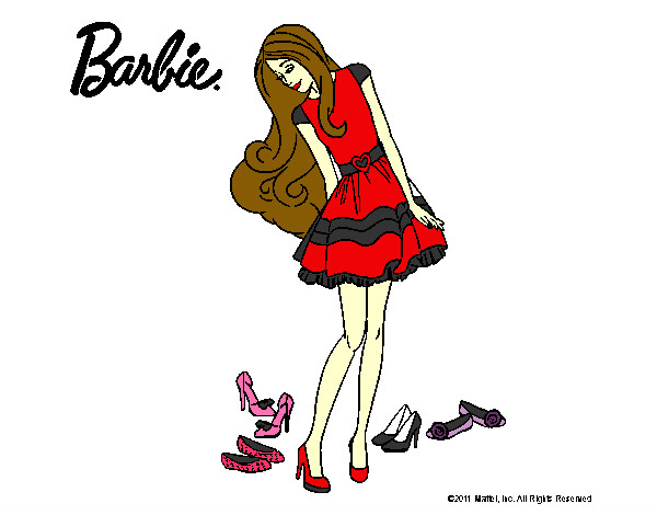 Dibujo Barbie y su colección de zapatos pintado por ANNETTE2