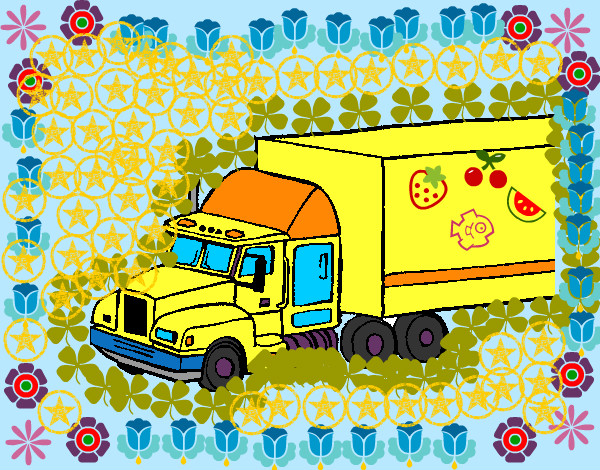 un camion de sellos y pintura