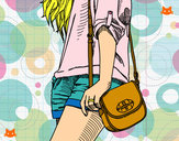 Dibujo Chica con bolso pintado por bizcocho90
