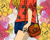 Dibujo Chica con bolso pintado por sofi8436 