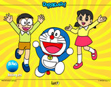 Dibujo Doraemon y amigos pintado por bobesponji