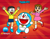 Dibujo Doraemon y amigos pintado por Chuliboy
