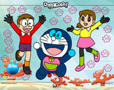 Dibujo Doraemon y amigos pintado por nobisui