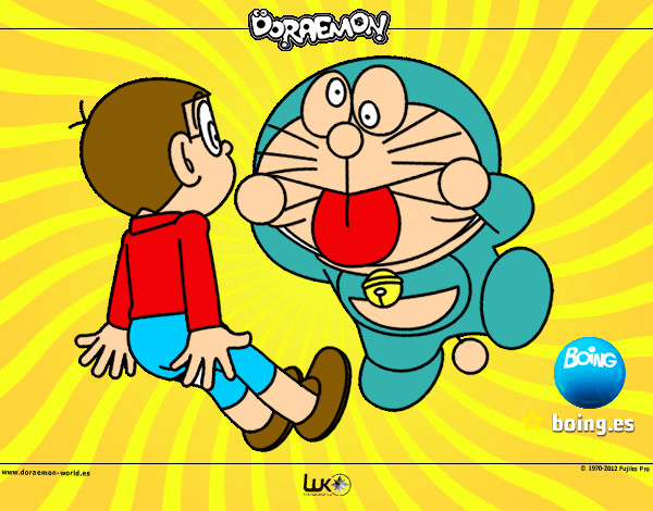 Dibujo Doraemon y Nobita pintado por cluque