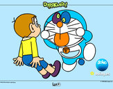 Dibujo Doraemon y Nobita pintado por zafra