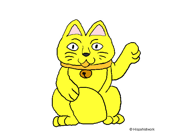 Dibujo Gato de la suerte pintado por naxa