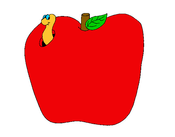 Dibujo Gusano en la fruta pintado por naxa