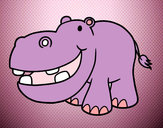 Dibujo Hipopótamo pequeño pintado por manster
